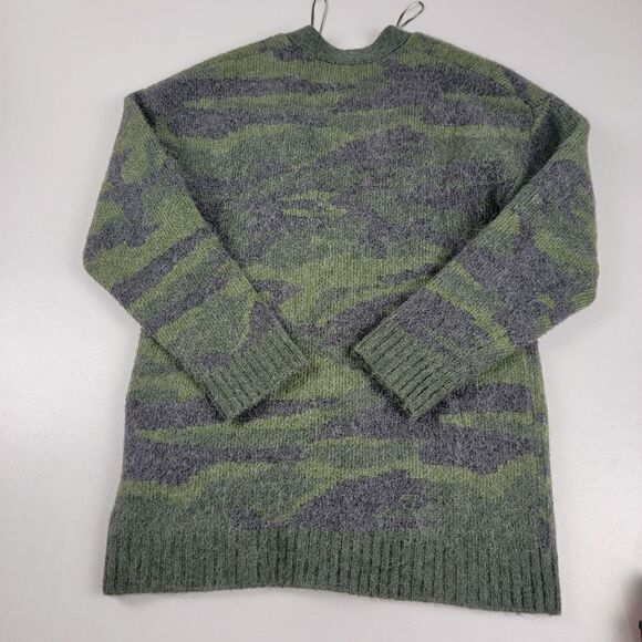 Rails Runi Green Camo Button Up Cardigan Womens sz Small Boho Alpaca - Picture 2 of 10